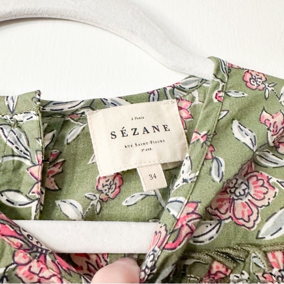 Sezane Melia Blouse Flowers Khaki Ruffled Flutter Floral
Fleurs Size 34 US 2 - Picture 4 of 9